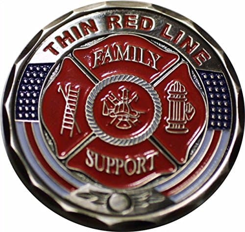 Thin Red Line Family Support Firefighter Prayer Challenge Coin-Each