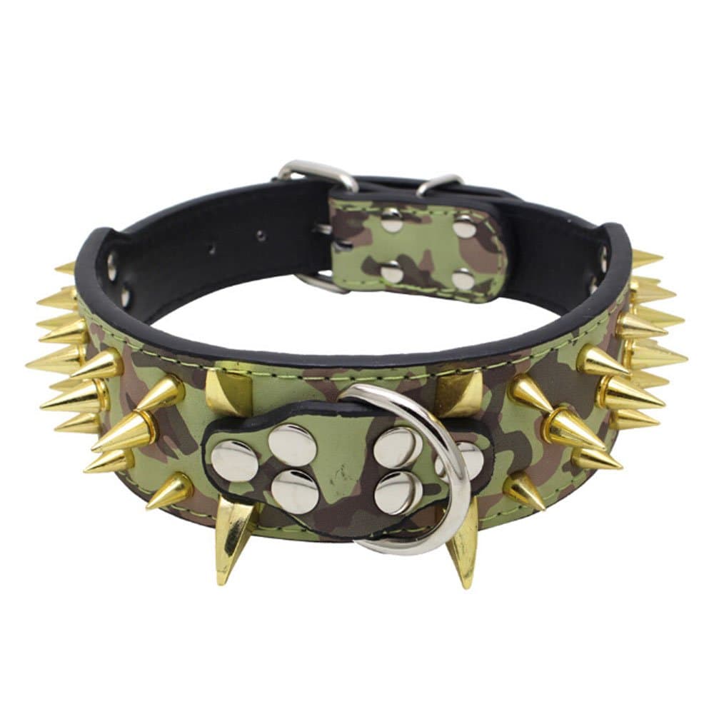 Avenpets Cool Gold Sharp Spikes Studded Pet Dog Collars for Small Medium Large Dogs Boxer Bulldog Pitbull