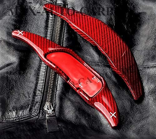 Red carbon shift paddles for AMG A45 CLA45 GLA45 C63 E63 GLC63
