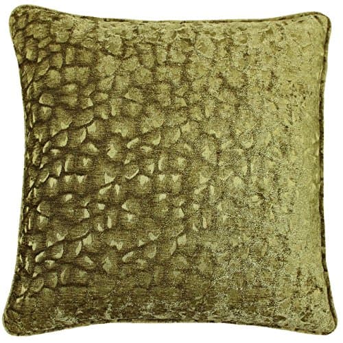 APPLE PIE DESIGNER LUXURIOUS CHENILLE OLIVE GREEN THICK THROW PILLOW SCATTER CUSHION COVER 18" - 45CM