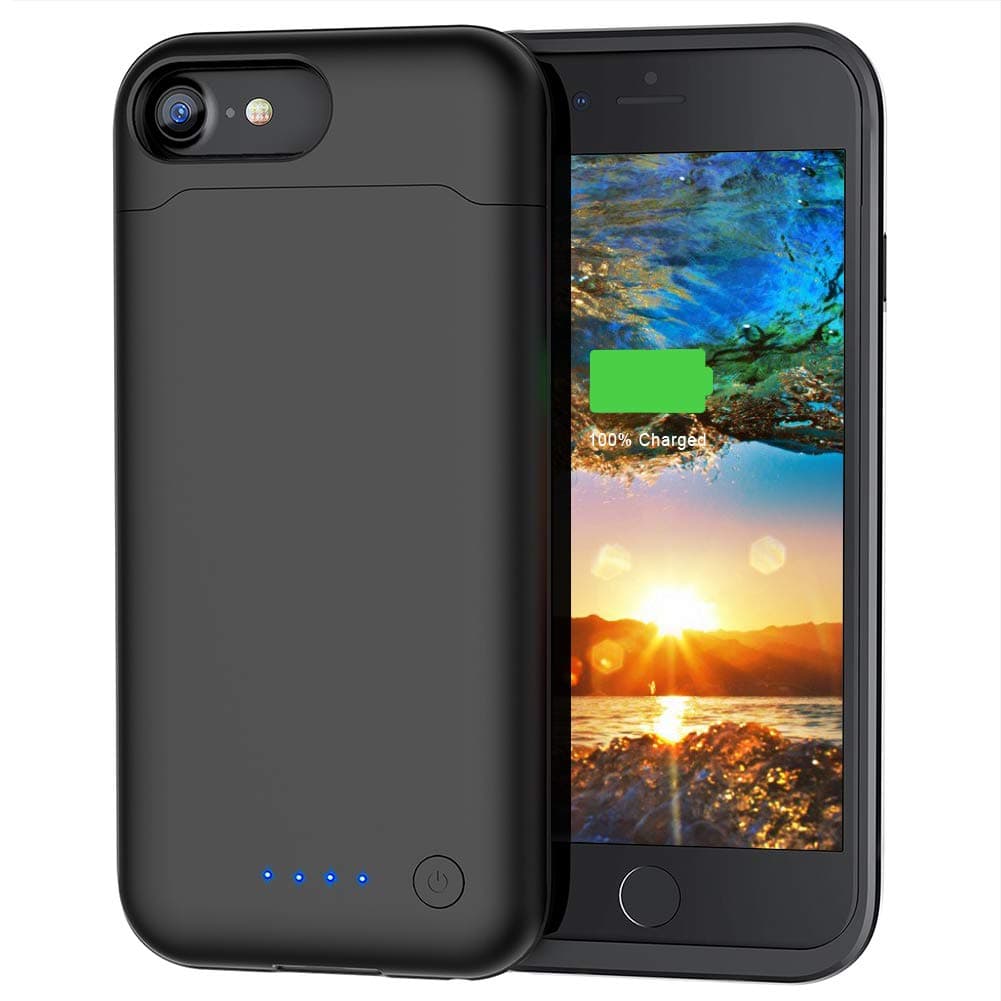 Battery Case for iPhone 6 6S 7 8, Upgraded 6000mAh Portable Charging Case Protective Slim Rechargeable Extended Battery Pack Charger Case