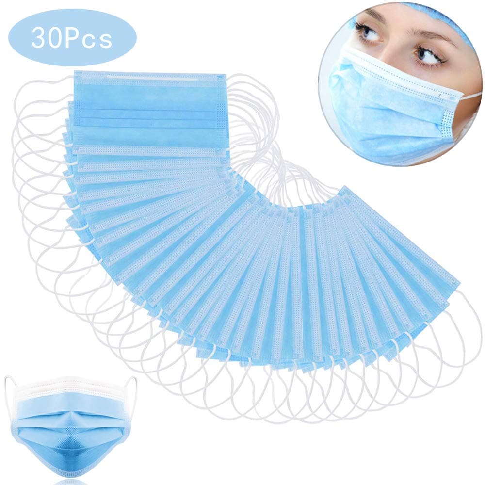 Disposable Masks, Morenitor Professional 3-Layer Anti Dust Breathable Earloop Mouth Mask for Protection