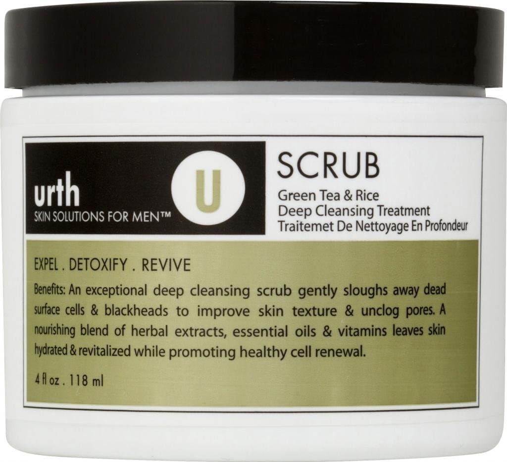 Urth Skin Solutions for Men Face Scrub 2 ounces, Green Tea & Rice Deep Cleansing Treatment