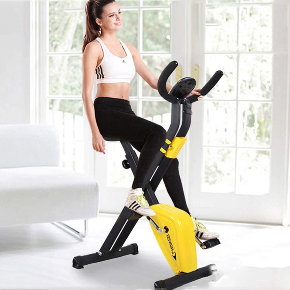 Folding Home Exercise Bike Cardio Workout Display Adjustable Handlebars Seat Height Fitness Bike Ideal Cardio Trainer