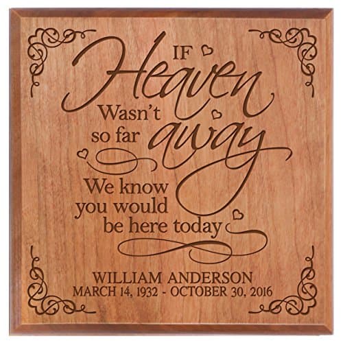 Personalized Cremation Urn - SMALL Funeral sharing Keepsake box for humans - Memorial Gift for home or Columbarium If Heaven wasn't so far away- Holds SMALL portion of ashes (Cherry Personalized Urn)