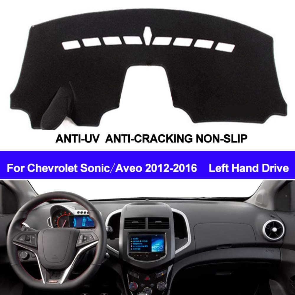 CFHMLK Car Dashboard Cover Dash Mat Dash Pad DashMat Carpet ANti-UV NON-Slip,For Chevrolet Sonic/Aveo 2012 2013 2014 2015 2016