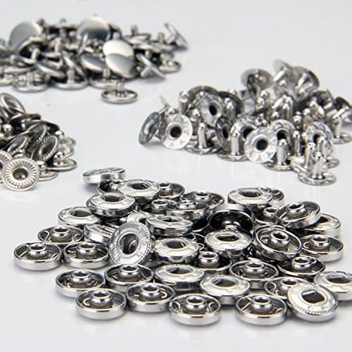 Vikeva 50 Set Metal No Sewing Press Studs Buttons Snap Fastener Popper 10mm