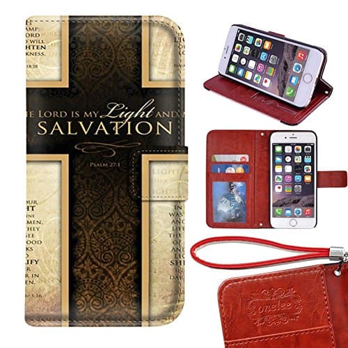 Customized PU Leather Durable Bible Verses Christian Quotes iPhone 6 Plus/6s Plus 5.5 Wallet Case
