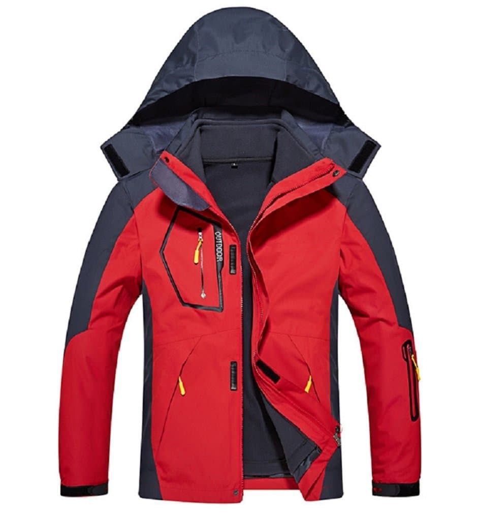 Waterproof Hooded Pocket with Two-Way Zipper Jacket