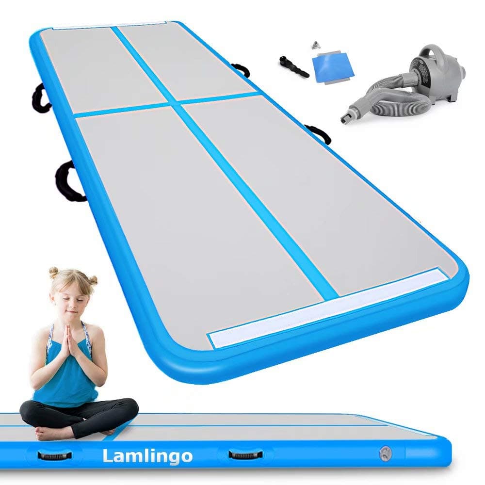 Lamlingo 2/3/4/5/6/7/8/9/10/11/12/15m Inflatable Gymnasium Mat Indoor Outdoor/Gym/Training/Gymnastics Mat Inflatable Air Runway Fitness Mat with 600W Electric Air Pump