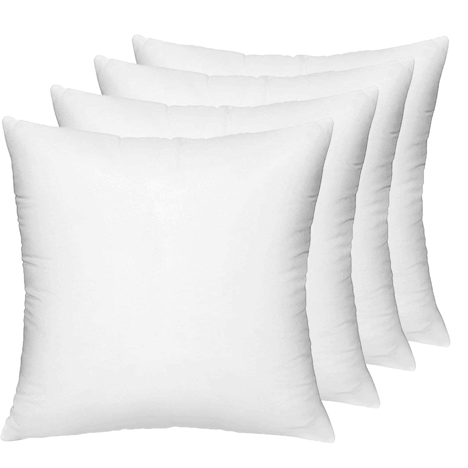 HIPPIH 4 Pack Pillow Insert - 16 x 16 Inch Hypoallergenic Decorative Square Sofa and Bed Pillow Form Inserts