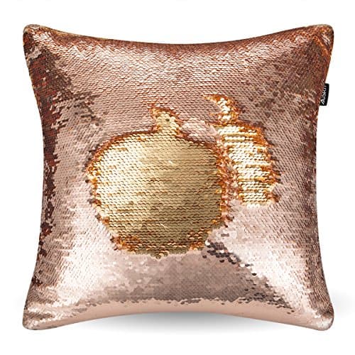 Reversible Sequins Mermaid Pillow Case - Two Colors Throw Cushion Case 4040cm(ONLY PILLOW COVER) Champagne Gold and Gold By AusKit