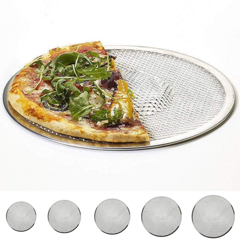 6''-12'' Aluminium Flat Mesh Pizza Screen Oven Baking Tray Net Cookware Plate Pan (12 inch)