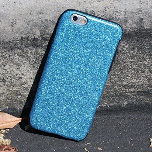iPhone 6 &amp; 6s Case, AllinoMarket iPhone 6 &amp; 6s Case 4.7" Pink Luxury Sparkling Shining Bling Hybrid Glitter Rubberized Interior Ultra-Slim Soft Case Cover for Apple iPhone 6 &amp; 6s 4.7 Inch (BLUE)