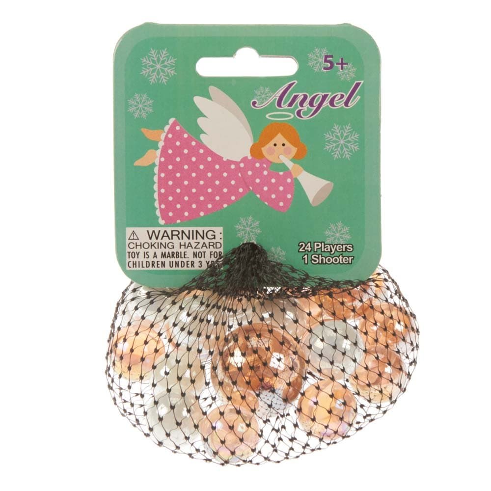Mega Marbles ANGEL MARBLE NET (24 Player Marbles & 1 Shooter)