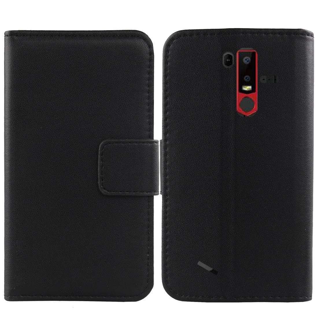 Gukas Genuine Leather Case for Ulefone Armor 6 / 6E 6.2" Wallet Premium Flip Protection Cover Skin Pouch with Card Slot (Black)