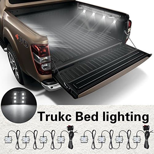 Tinpec Universal Waterproof White LED Truck Bed/Rear Work Box Lighting Kit Trunk Light for 1994-2010 Dodge Ram 1500 2500 3500 White