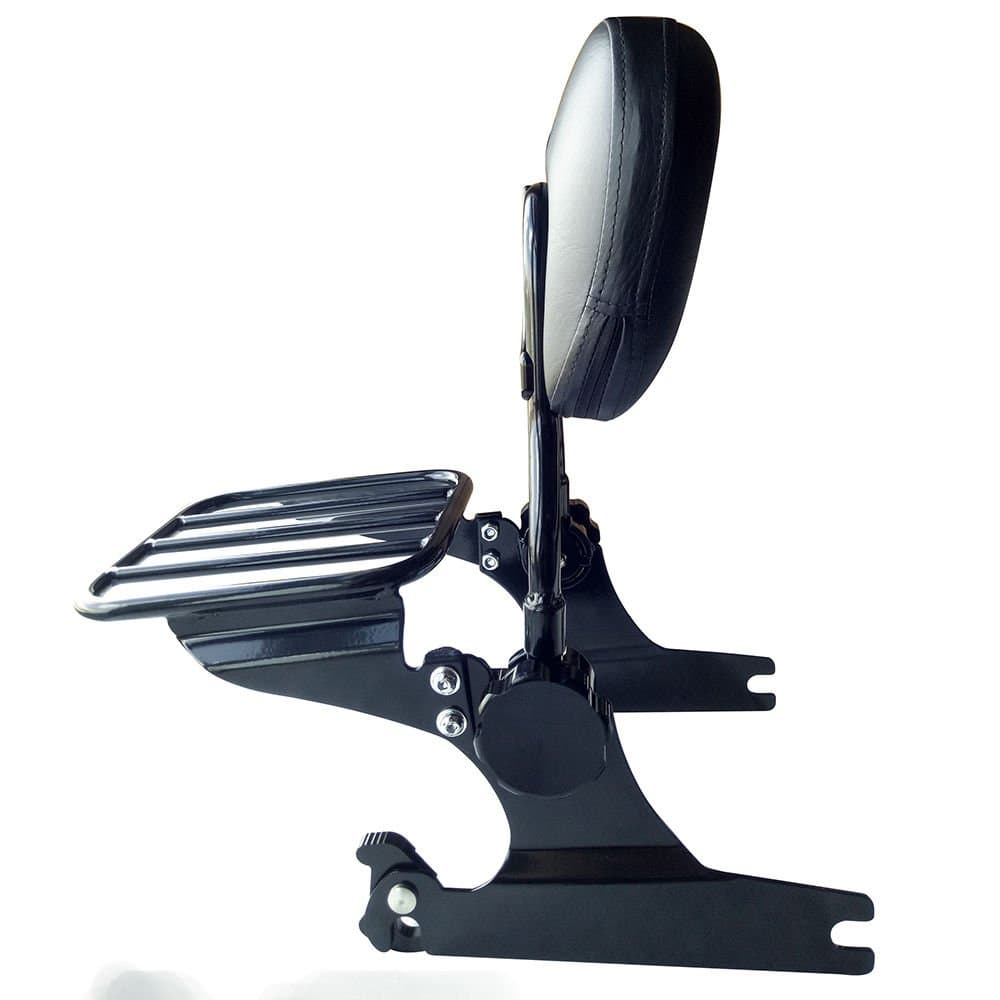 VBROS NEW Black Adjustable Passenger Backrest Sissy Bar Luggage Rack for Harley Davidson Softail Models 2000 2001 2002 2003 2004 2005 2006
