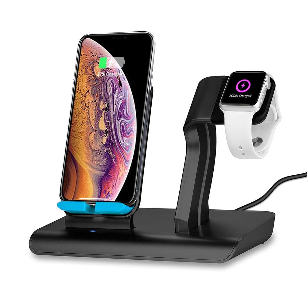 Charging Stand for Apple Watch, Fast Charging Wireless Charger for iPhone, RGCTL 2 in 1 Charging Dock for Apple Watch Series 3,2,1, for iPhone X/8/8 Plus,Samsung