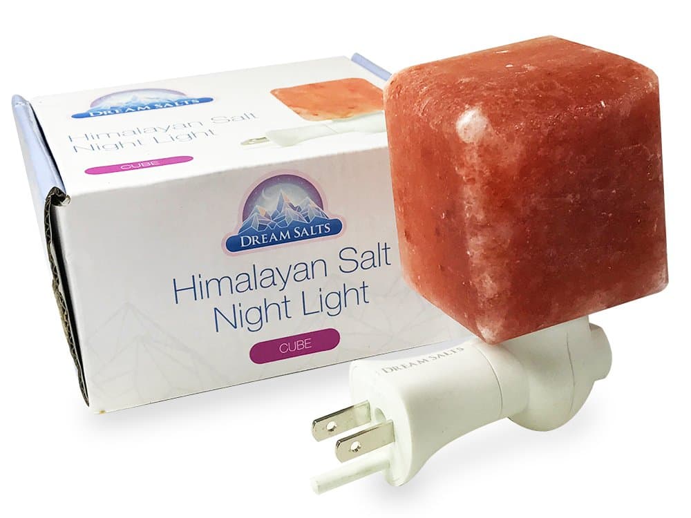 Dream Salts Himalayan Salt Night Light / Decorative Plugin Lamp / Air Ionizer (Cube)