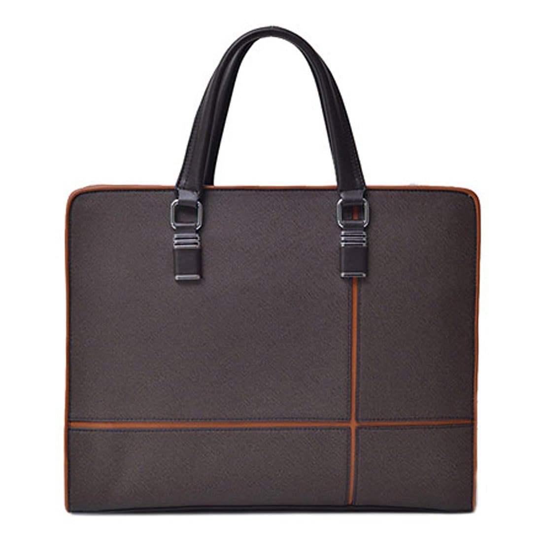 CustomHomme Men's Simple Squared Laptop Leather Briefcase