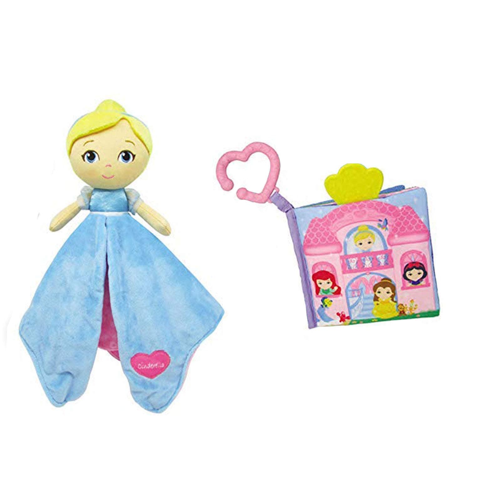Kids Preferred Disney On The Go Soft Teether Book, and Activity Toy Plush Doll Set (Cinderella)
