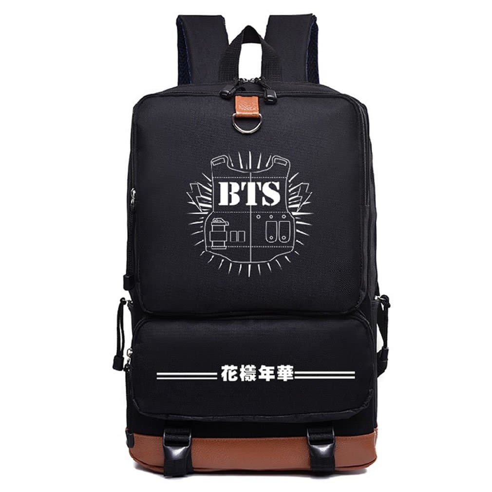 ALLDECOR KPOP BTS WINGS Multifunctional Backpack Black Student Book Laptop Bag