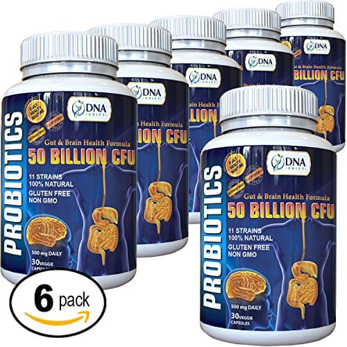 DNA Shift® Probiotics 50 Billion CFU - 11 Live Strain Probiotic + Prebiotic Supplement - Best for Gut Flora, IBS, Digestive Health - Perfect Natural Biotic Complete with Acidophilus for Men and Women