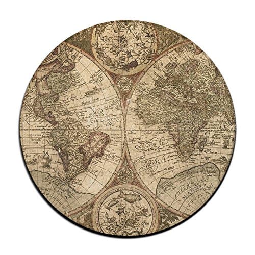 4-Feet Round Area Rugs, Soft Shag Old World Map Globe Carpet Round Carpet Floor Mat For Living Room Bedroom Home Any Floor &amp; Carpet