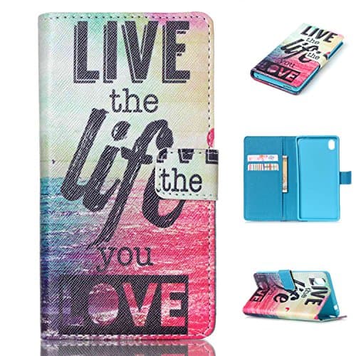 M4 Aqua Case,Sony Xperia M4 Aqua Wallet Case [Slim Fit] [Stand Feature] Premium Protective Case Wallet Leather Case with Magnetic Closure ,Card Slots and Money Pocket for Sony Aqua M4 (Love)