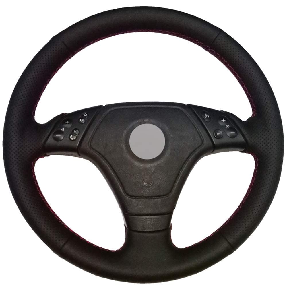 JIANGJUNCHE For Black Artificial Leather Hand stitched Car Steering Wheel Cover for BMW E36 E46 E39
