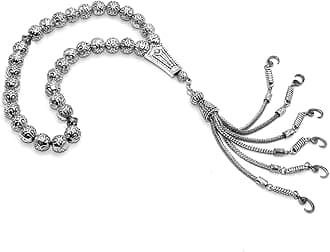 ALBATROSART -Antique Silver Plated Collection- (33 Beads) Worry Beads-Prayer Beads-Tesbih-Tasbih-Tasbeeh-Misbaha-Masbaha-Subha-Sebha-Sibha-Rosary (Big Silver Plated)