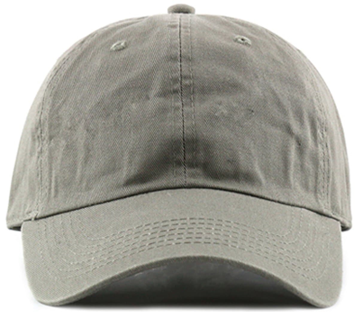 MIRMARU Plain Stonewashed Cotton Adjustable Hat Low Profile Baseball Cap.