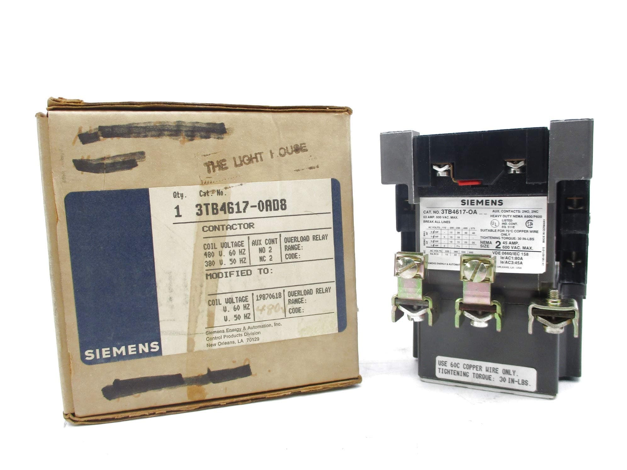 Siemens 3TB4617-0AD8 480V NSMP