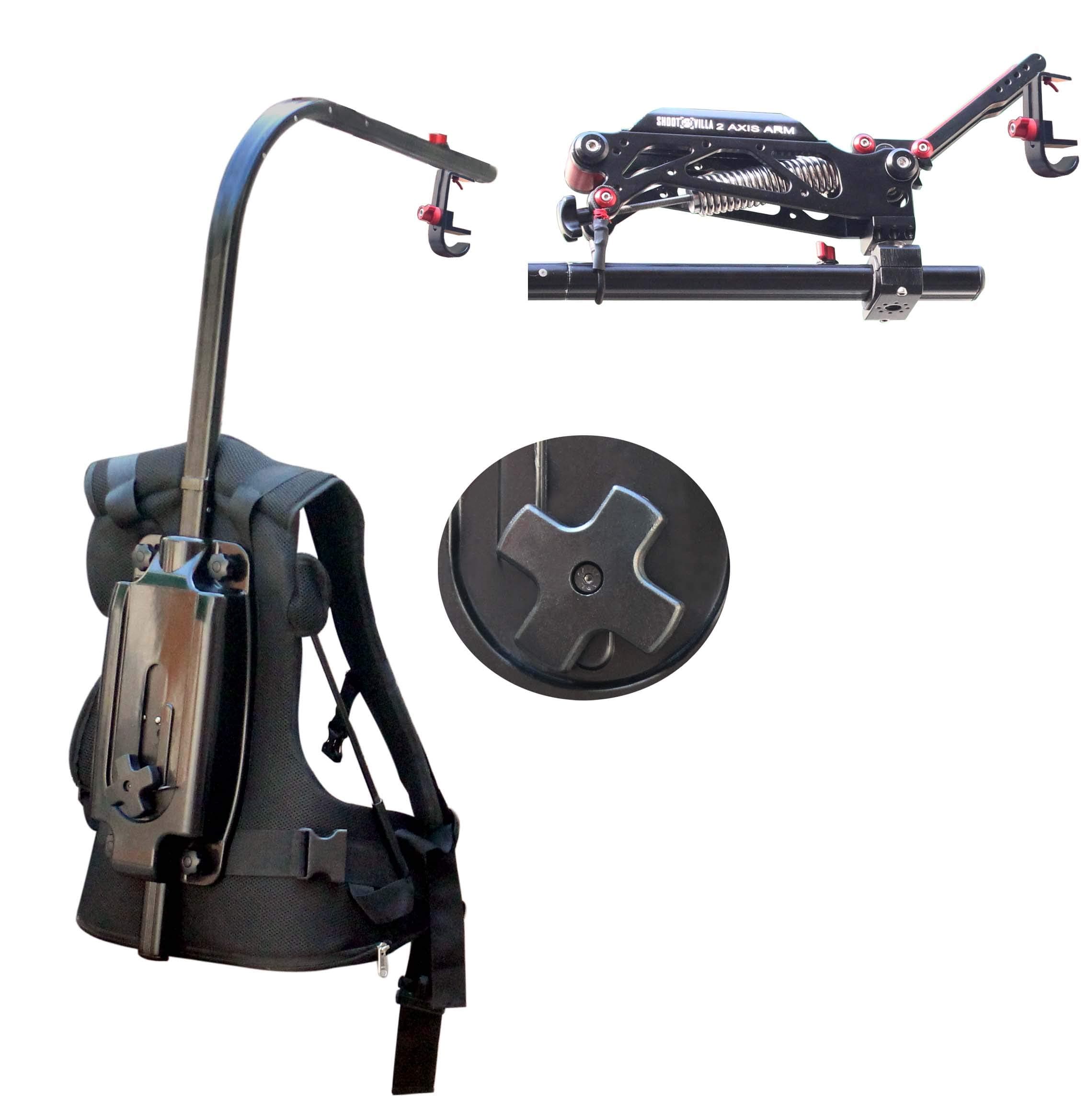 SHOOTVILLA Flowrig with 2-Axis Spring Arm Professional Vest Body Support Stabilizing Easy rig Carry Bag DSLR Sony Nikon Panasonic Canon (SV-FR-SA)