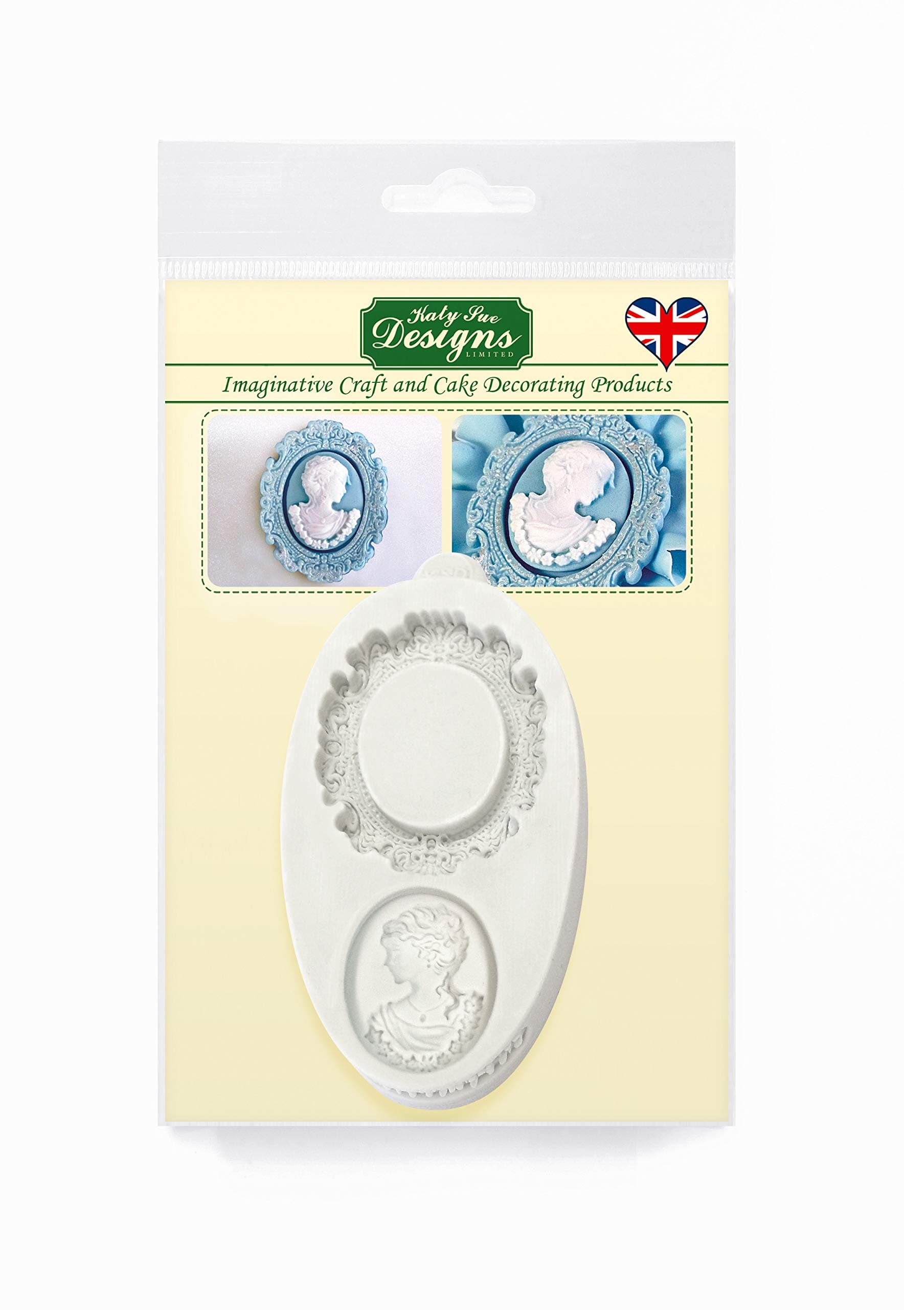 Katy Sue Designs Miniature Frames (Oval Cameo & Oval Frame 1) Silicone Mold for Cake Decorating, Cupcakes, Sugarcraft, Candies, Clay, Crafts and Card Making, Food Safe