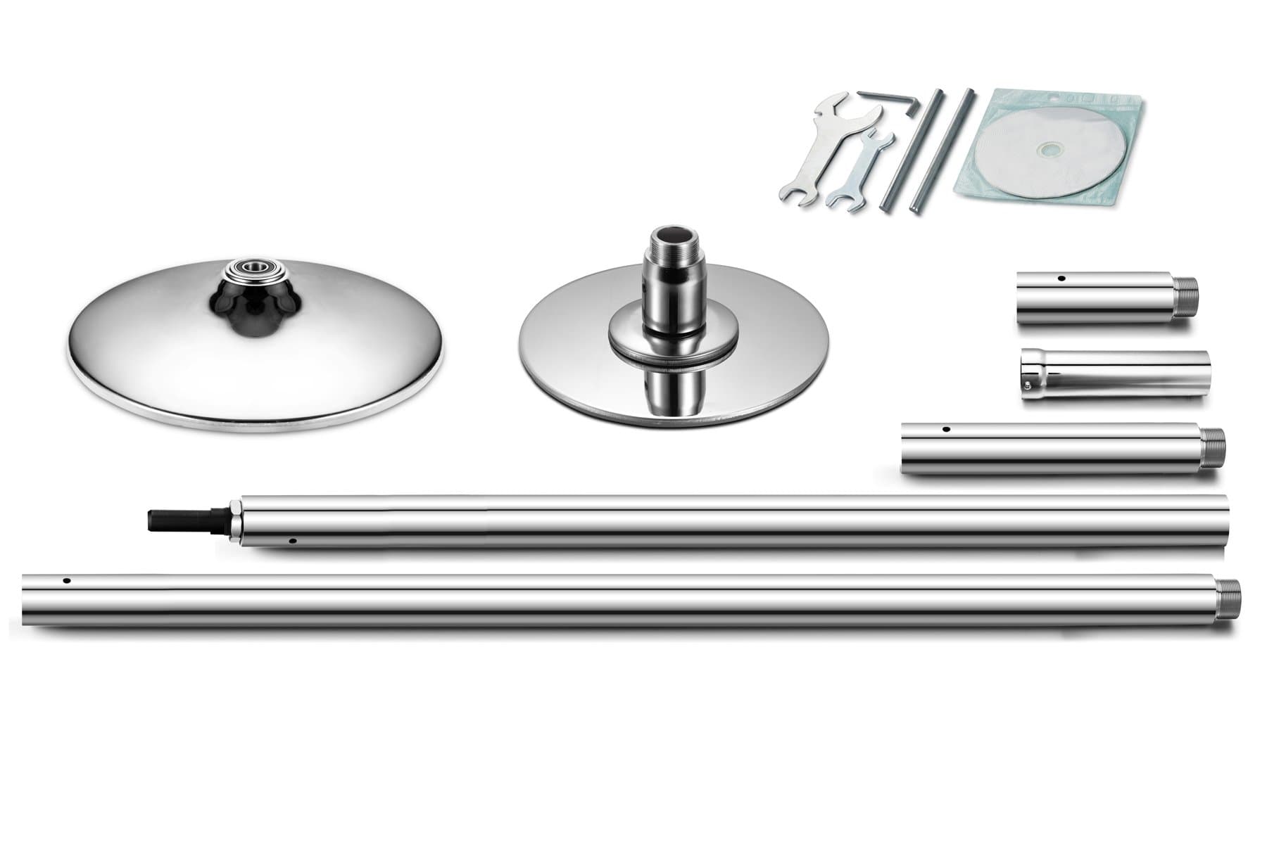 WBHome Portable Stainless Indoor Exercise Spinning Height Adjuster Dancing Pole Kit - Enhanced Hollow Screw - 9.3 Feet