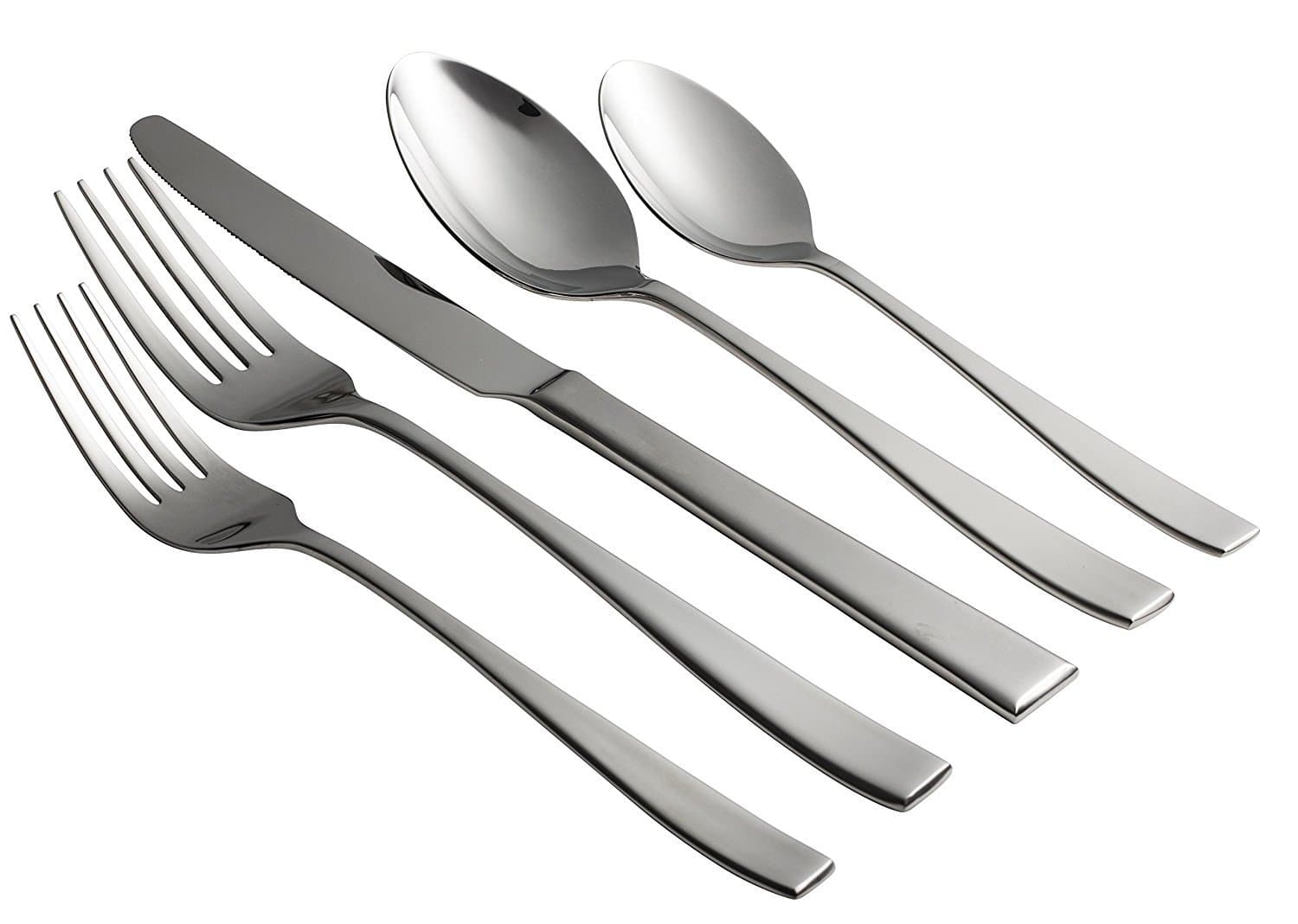 Jaf Gifts 60 Piece Flatware Set With Silver Sandblast Finish - Stainless Steel Cutlery Service For 12 With Soup Spoon, Teaspoon, Dinner Knife, Dinner And Salad Fork