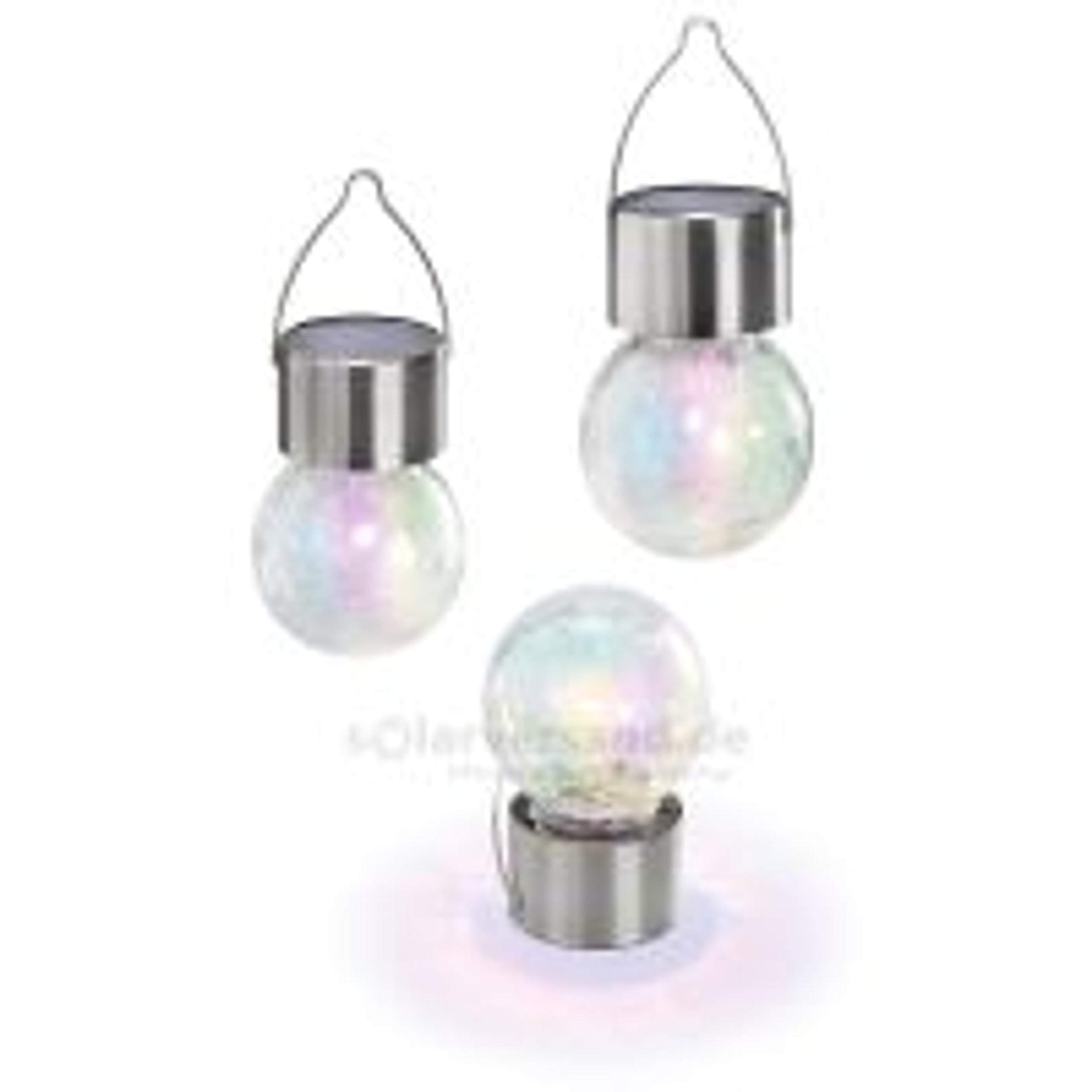 Solar Light Led Pendant Lamp Ceiling Lighting Color Balls Set of 3 with 4 LED's