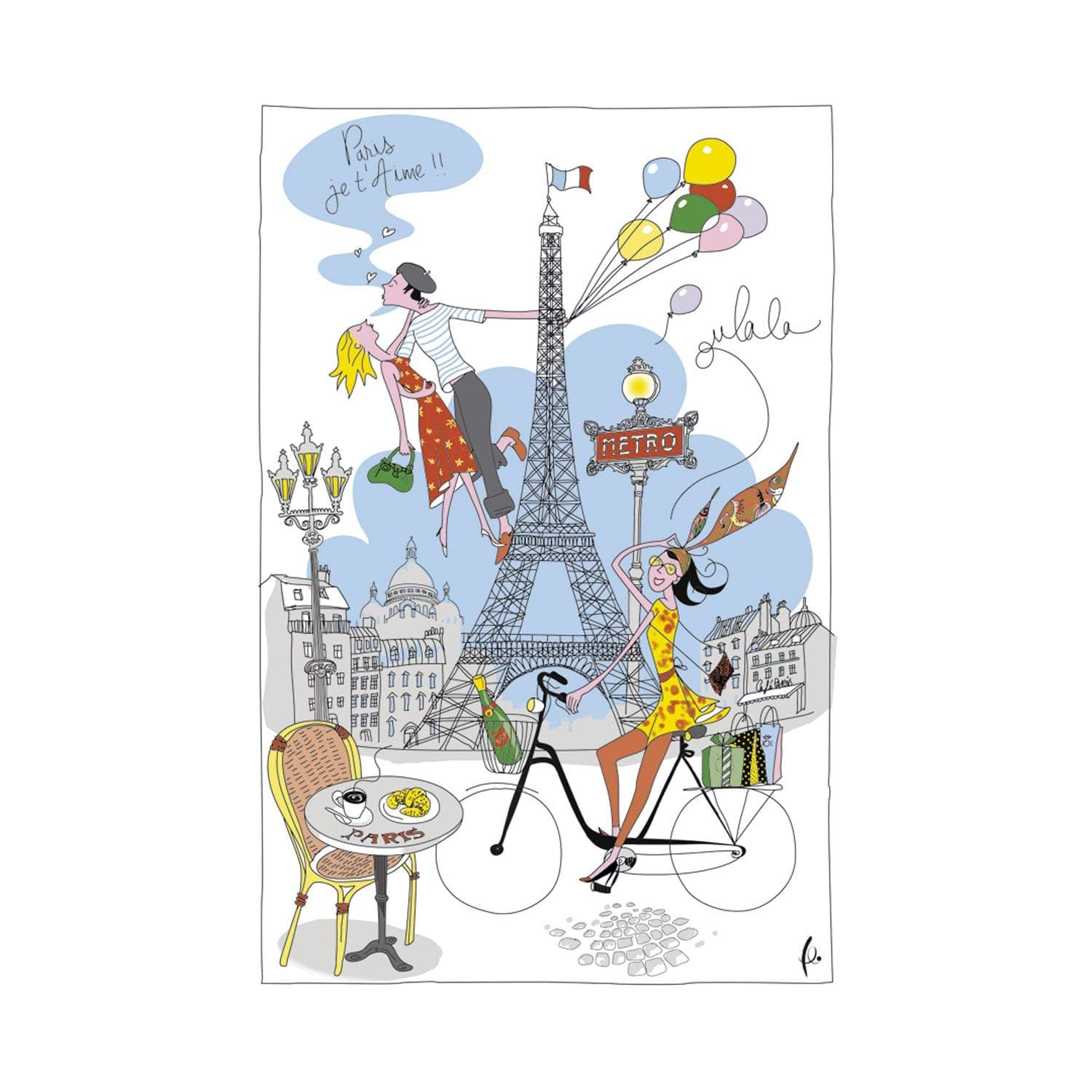 Torchons & Bouchons - La Parisienne Kitchen Towel - Multi Coloured