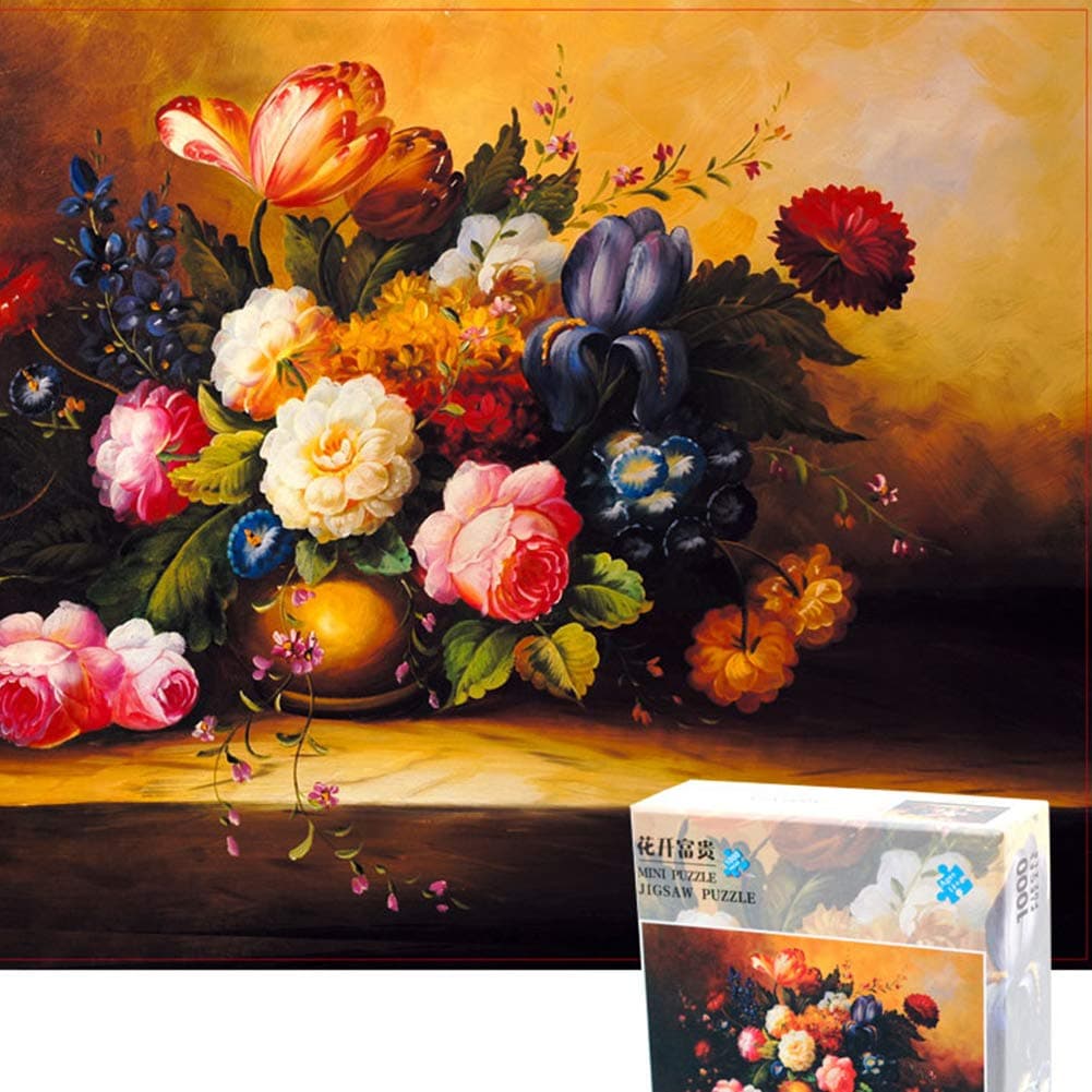 1000 Pieces Jigsaw Puzzles for Adults Flower Micro-Sized Puzzles Painting Jigsaw Puzzles