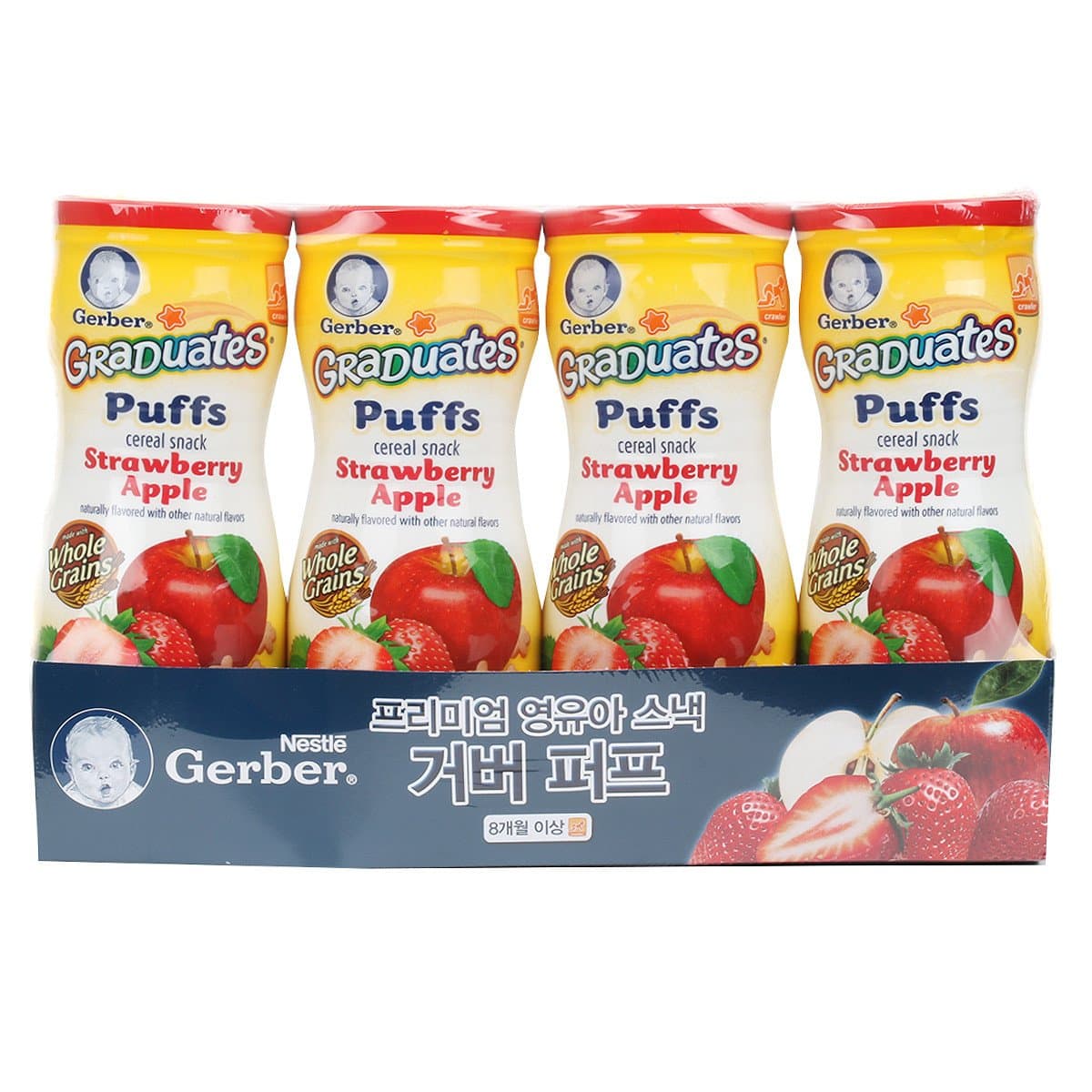 Gerber Graduates Puffs Cereal Snack 4 Pack Strawberry-Apple