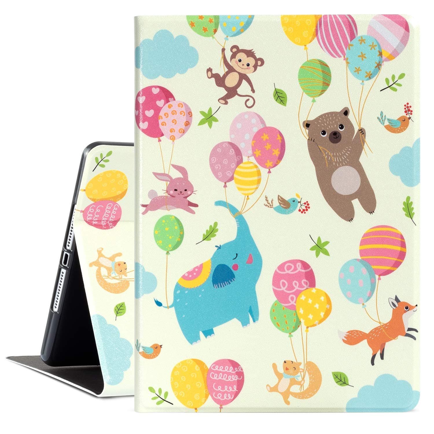 Egoing iPad Case 6th Generation 9.7 inch Cover 2018 2017 iPad Air 2 Case for Protector PU Leather Adjust Stand Case with Auto Wake Sleep (Ballon Animals)