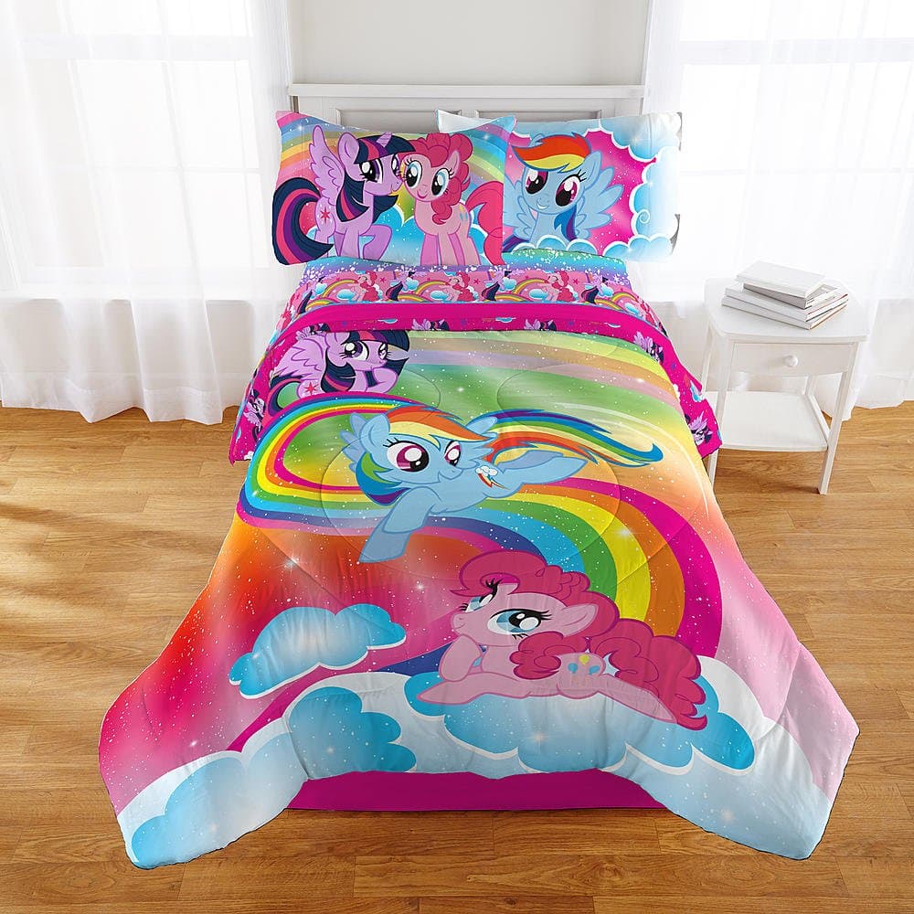 My Little Pony Rainbow Full Comforter & Sheet Set (5 Piece Bed in A Bag) + Homemade Ornament