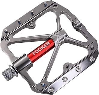 FOOKER Mountain Bike Pedals Non-Slip Bike Pedals Platform Bicycle Flat Alloy Pedals 9/16 Needle Roller Bearing