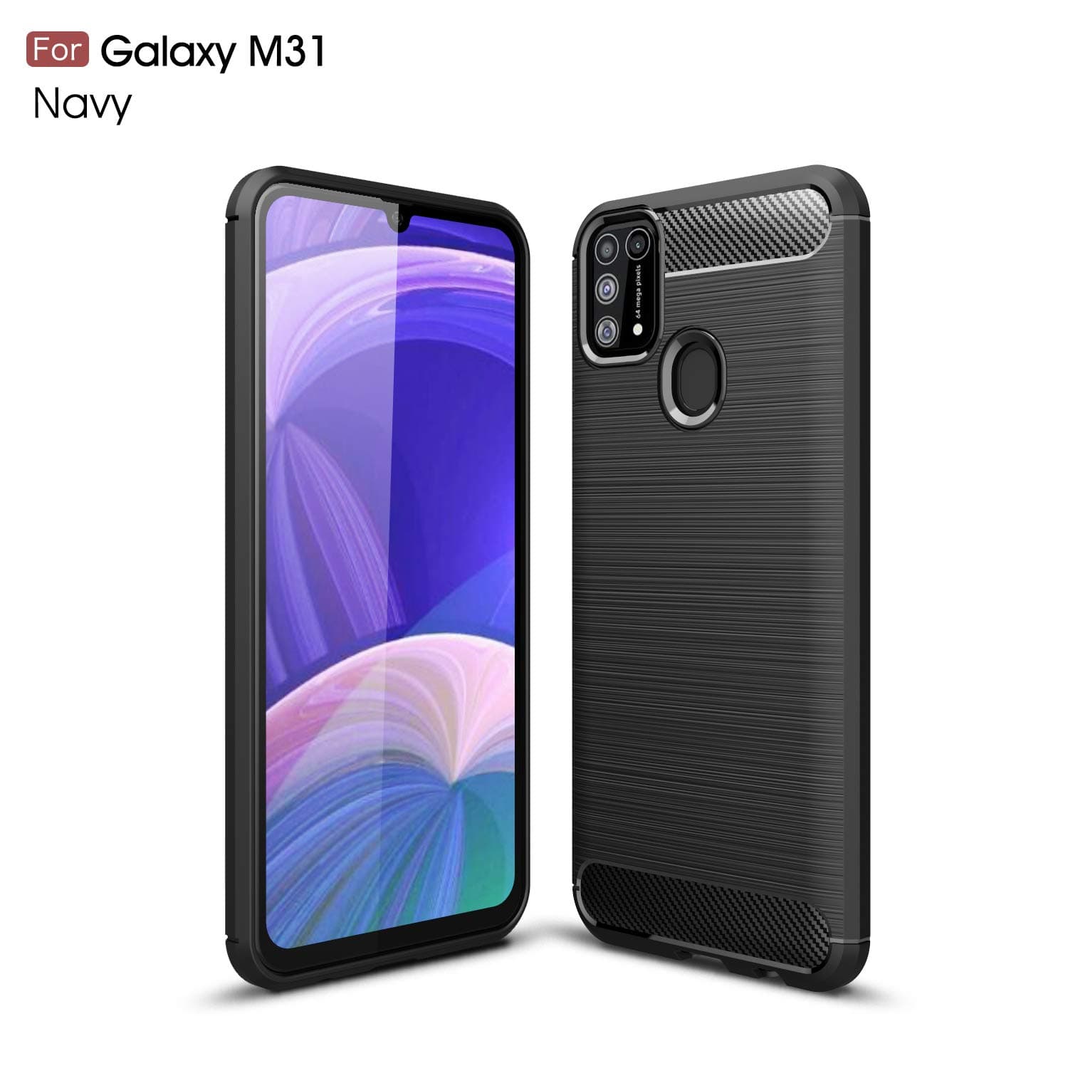 POPUPE for Samsung Galaxy M31 Case,Brushed Fiber Non-Slip Back Shell Soft TPU Anti-Collision Anti-Fingerprint with [ Four Corner Airbag] Case for Samsung Galaxy M31 (A)