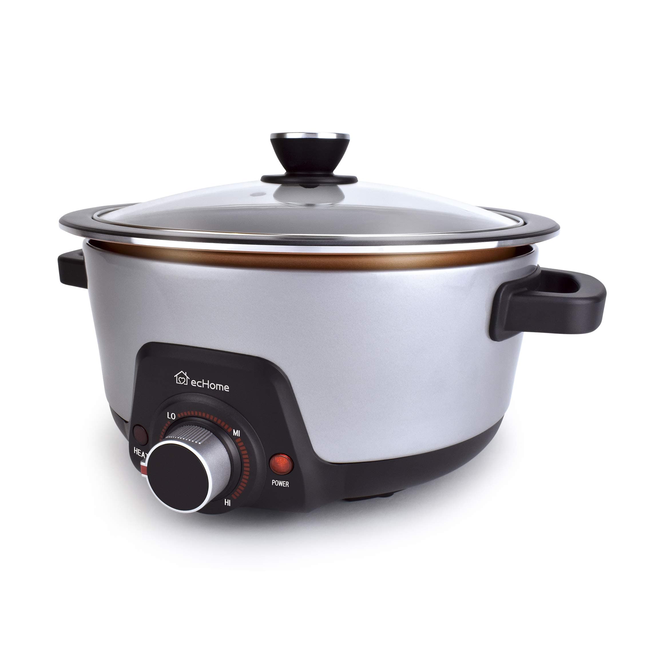 ecHome 1450W High Power Multi-Functional 4L Capacity Electric Hot Pot with Stainless-Steel Steamer