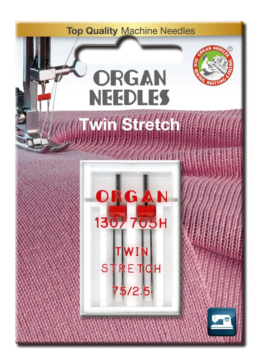 OrganNeedles # 75/2.5 Twin Stretch x 2 Needles