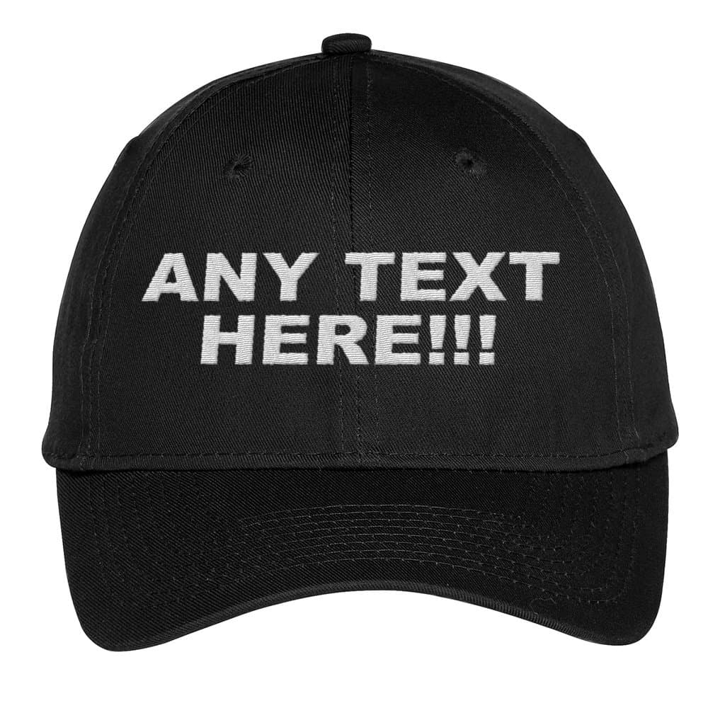 Design Your Own Hat, Personalized Text, Custom Ball Cap, Embroidered with Color Choices