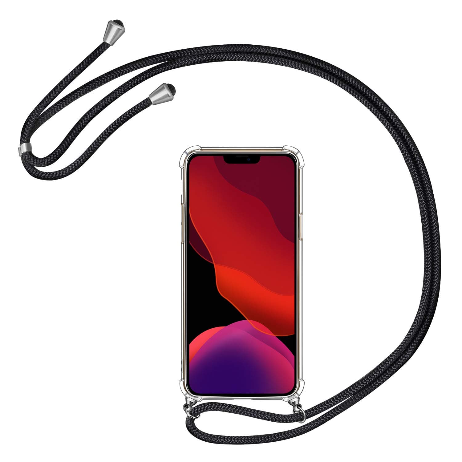 AROYI iPhone 11 Pro Case, [Adjustable Length Lanyard] Ultra-Slim Crystal Clear Transparent Silicone Shockproof Crystal Soft Flexible TPU Bumper Cover Smartphone Necklace for iPhone 11 Pro 5.8 2019